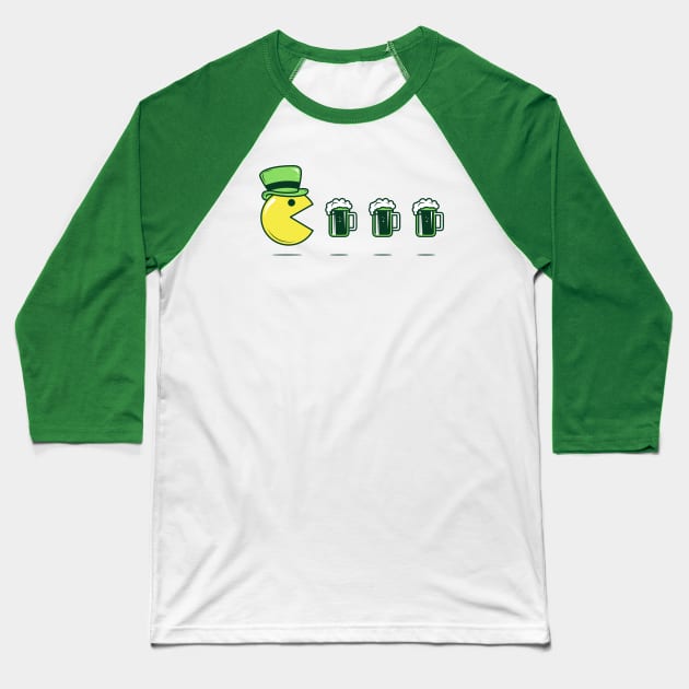 St Pacman's Day Baseball T-Shirt by scribblejuice